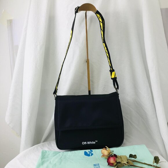 NEW Off-White - Logo Nylon Crossbody Bag In Black - Picture 1 of 12